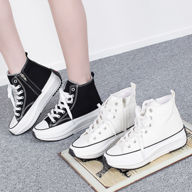 [GIRLS GOOB] Women's Lace Up Casual Comfort Ankle Sneakers, Girl's Fashion Shoes, Canvas - Made in KOREA